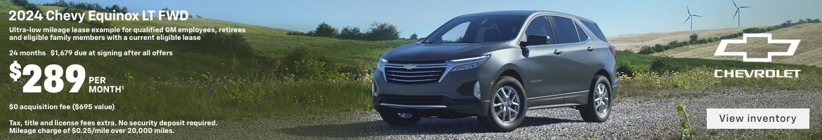 2024 Chevy Equinox LT FWD. Ultra-low mileage lease example for qualified GM employees, retirees a...